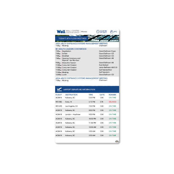Events Listing - Passive Signage